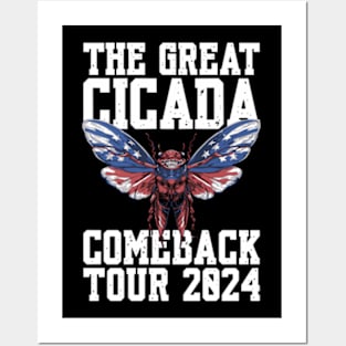 Great Cicada Comeback Tour 2024 Insect Invasion return Posters and Art